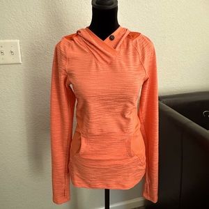 Pearl Izumi Flash Hoodie long sleeve top women size S Orange Cycling Pullover